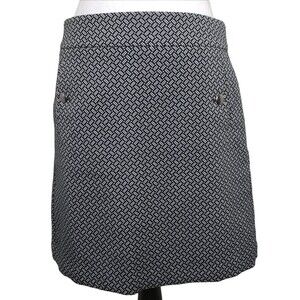 Ann Taylor Loft Skirt Sz 4 Above Knee Mini Skirt Button Pockets Black White